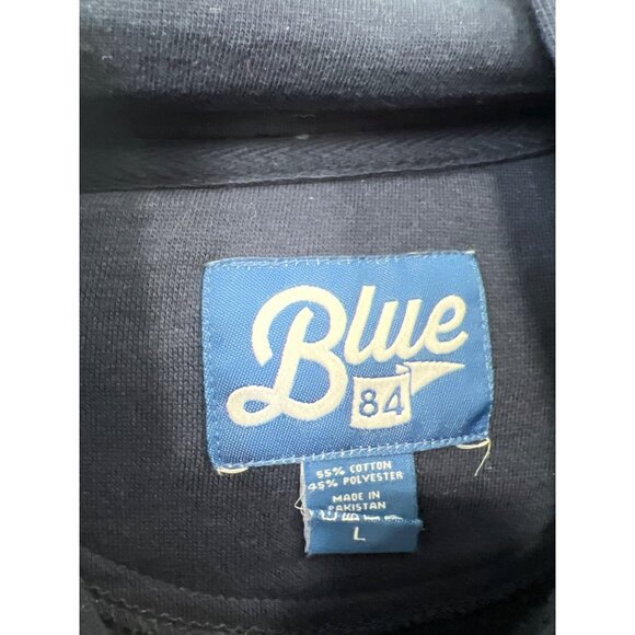 Blue 84 Hockey Yak Head Hoodie Sweatshirt Large Navy Blue Pullover Cotton Poly - Picture 3 of 6